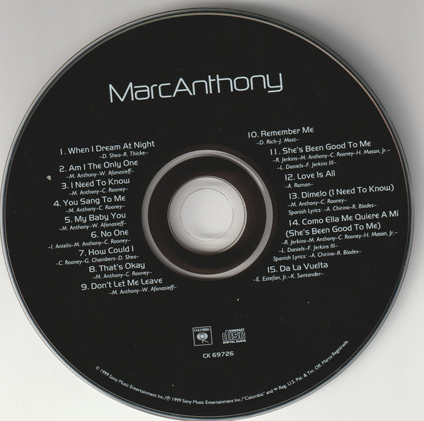 Marc Anthony : Marc Anthony (CD, Album)