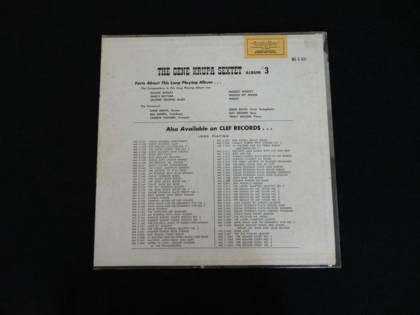 The Gene Krupa Sextet : Album #3 (LP, Album, Mono)