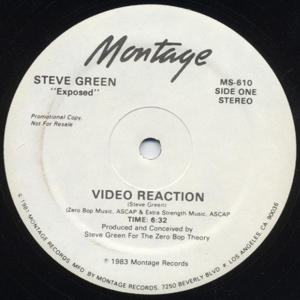Steve Green : Video Reaction (12", Promo)