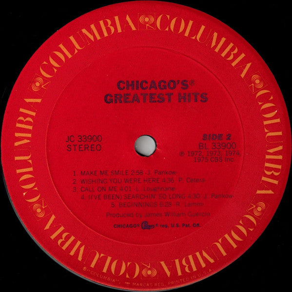 Chicago (2) : Chicago's Greatest Hits (LP, Comp, RE, Car)