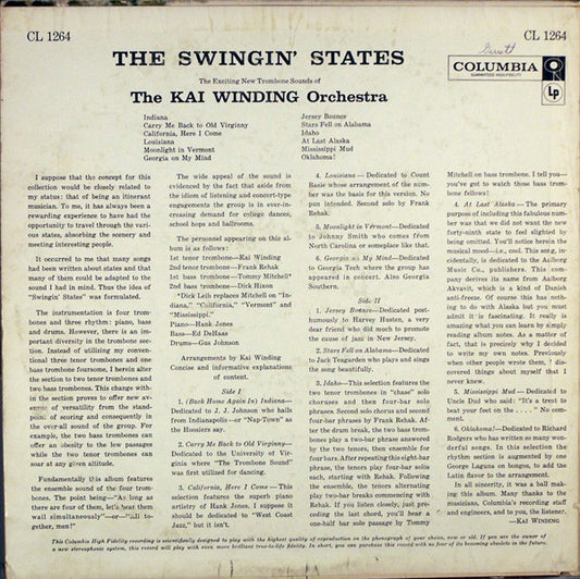 The Kai Winding Orchestra - The Swingin' States vinyl record, LP (Mint (M)) | Lulo Records