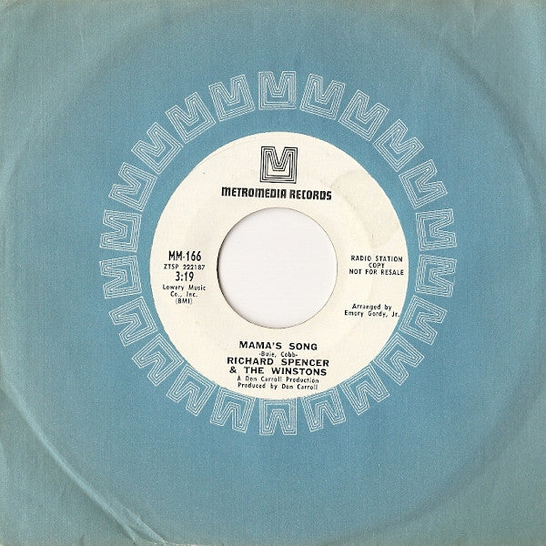 Richard Spencer & The Winstons : Say Goodbye To Daddy / Mama's Song (7", Mono, Promo, Styrene)