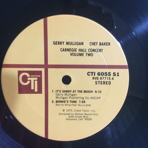 Gerry Mulligan / Chet Baker : Carnegie Hall Concert - Volume 2 (LP, Album)