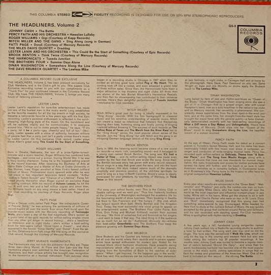 Various - The Headliners, Volume 2 vinyl record, LP (Near Mint (NM or M-)) | Lulo Records
