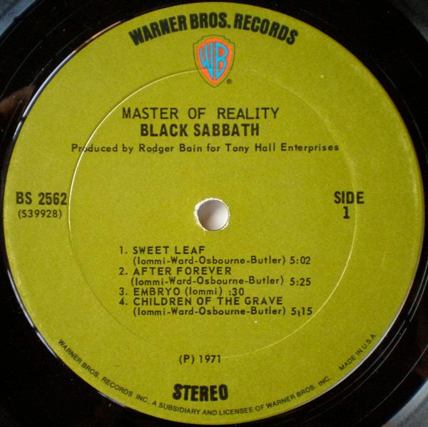 Black Sabbath : Master Of Reality (LP, Album, RE, RP, Pit)