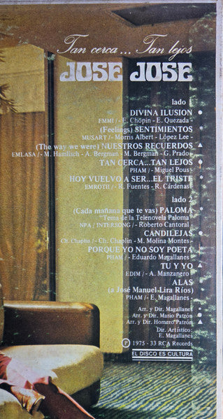 Jose Jose* : Tan Cerca...Tan Lejos (LP, Album)