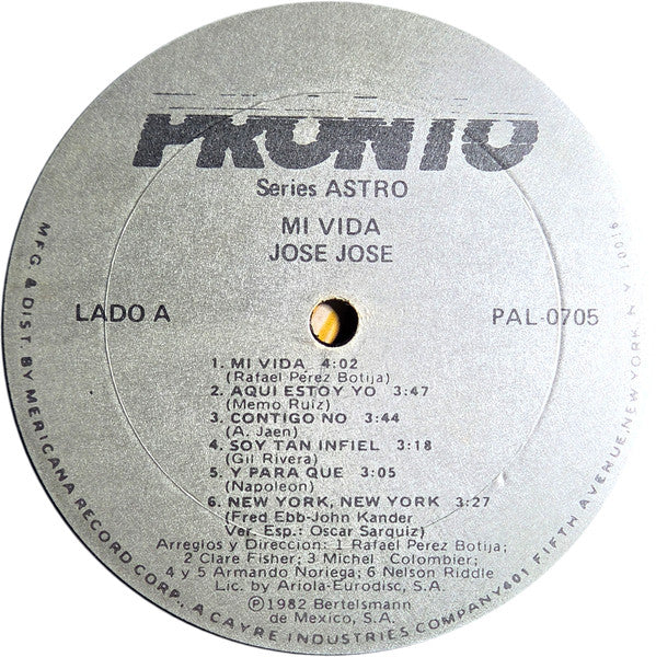 José José : Mi Vida (LP, Album)