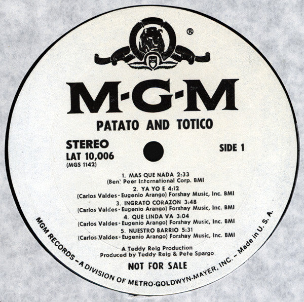 Patato & Totico : Patato & Totico (LP, Album, Promo, RE, Whi)