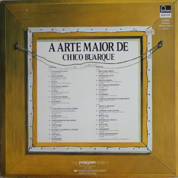 Chico Buarque : A Arte Maior De Chico Buarque (2xLP, Comp, Gat)