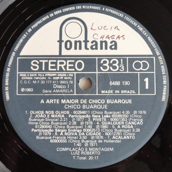 Chico Buarque : A Arte Maior De Chico Buarque (2xLP, Comp, Gat)