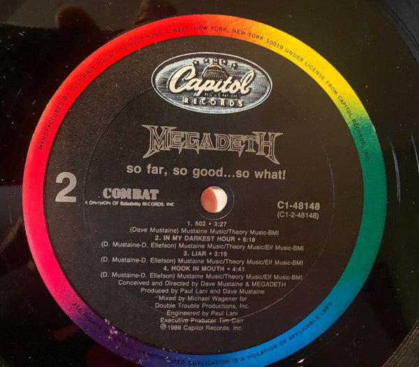 Megadeth : So Far, So Good...So What! (LP, Album, Club, Col)