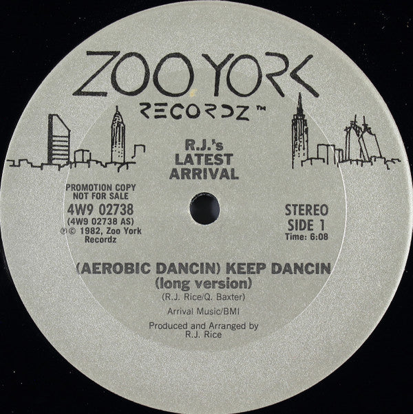 R.J.'s Latest Arrival : (Aerobic Dancin) Keep Dancin (12", Promo)