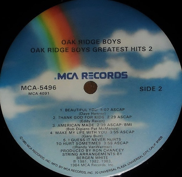 The Oak Ridge Boys : Oak Ridge Boys Greatest Hits 2 (LP, Comp, Glo)
