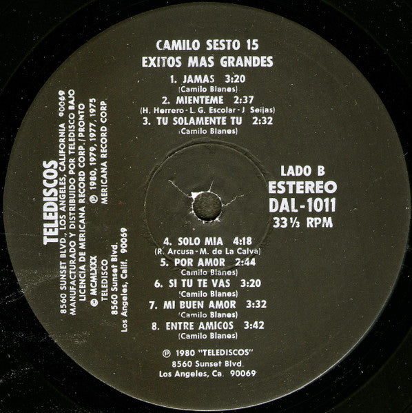 Camilo Sesto : 15 Exitos Mas Grandes (LP, Comp)