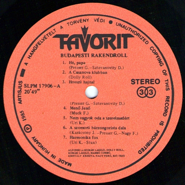 Various : Budapesti Rakendroll (LP, Album)