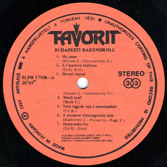 Various : Budapesti Rakendroll (LP, Album)