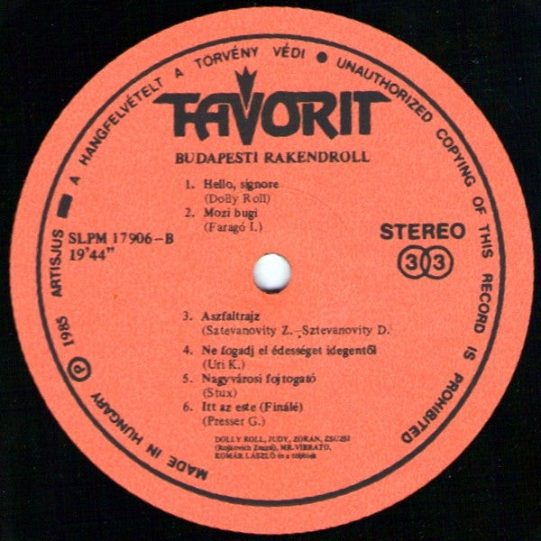 Various : Budapesti Rakendroll (LP, Album)