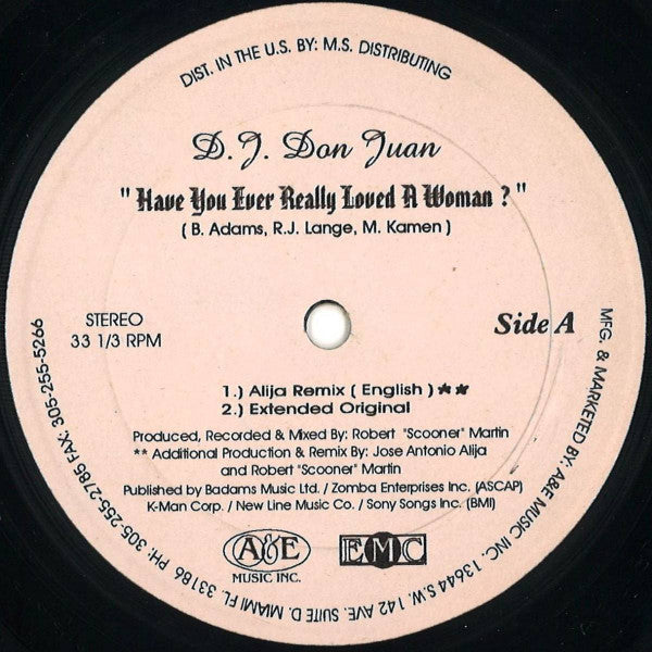 DJ Don Juan : Have You Ever Really Loved A Woman? (12")