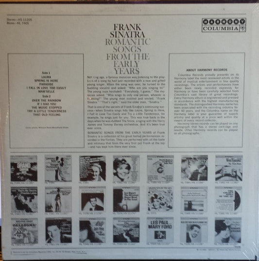 Frank Sinatra : Romantic Songs From The Early Years (LP, Comp)
