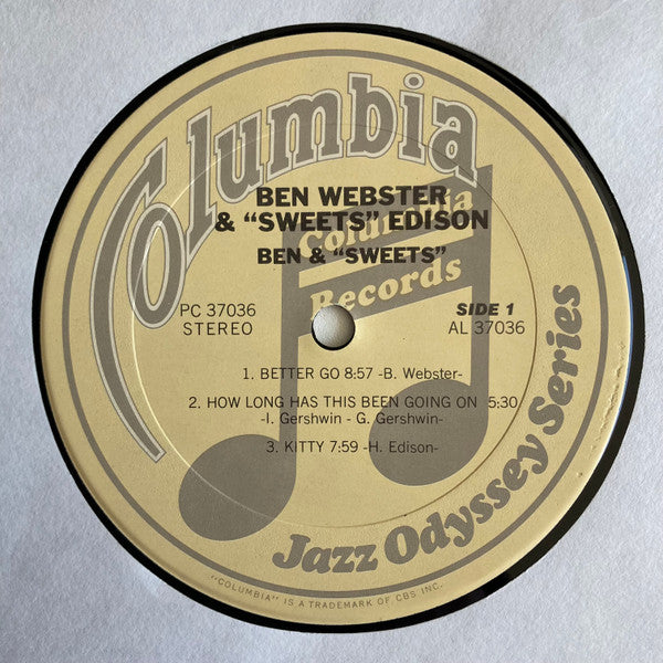 Ben Webster & "Sweets" Edison* : Ben & Sweets (LP, Album, RE, RM)
