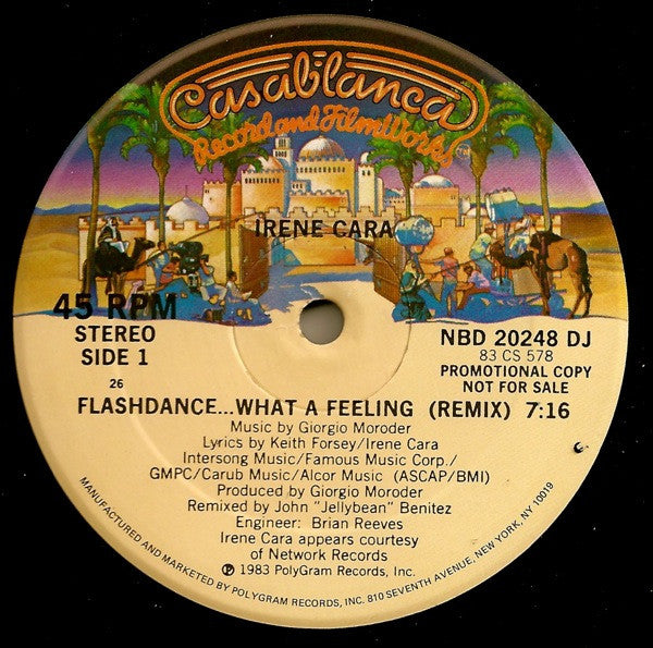 Irene Cara : Flashdance... What A Feeling (12", Promo, 26)