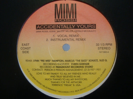 Mimi Rossi - Accidentally Yours vinyl record, 12" (Very Good Plus (VG+)) | Lulo Records