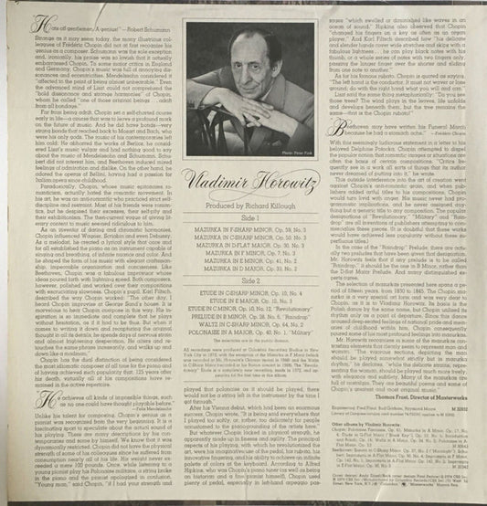 Vladimir Horowitz - New Recordings Of Chopin vinyl record, LP (Near Mint (NM or M-)) | Lulo Records
