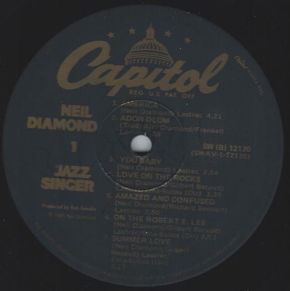 Neil Diamond : The Jazz Singer (Original Songs From The Motion Picture) (LP, Album)