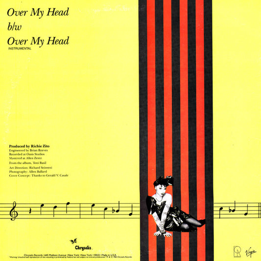 Toni Basil - Over My Head vinyl record, 12" (Very Good Plus (VG+)) | Lulo Records