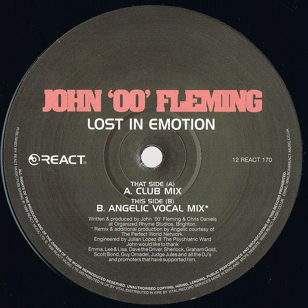 John '00' Fleming : Lost In Emotion (12")