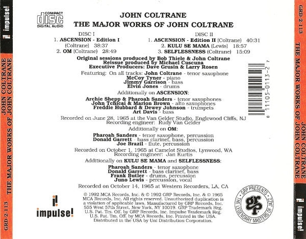 John Coltrane : The Major Works Of John Coltrane (2xCD, Comp, RM)