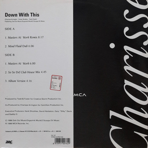 Charisse Arrington : Down With This (12")