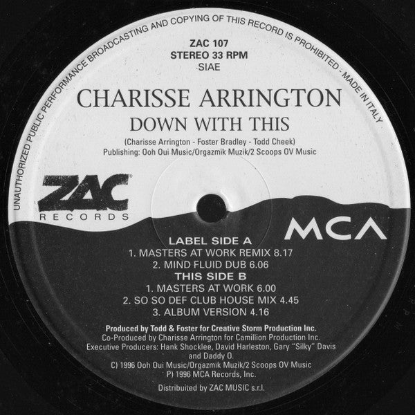 Charisse Arrington : Down With This (12")