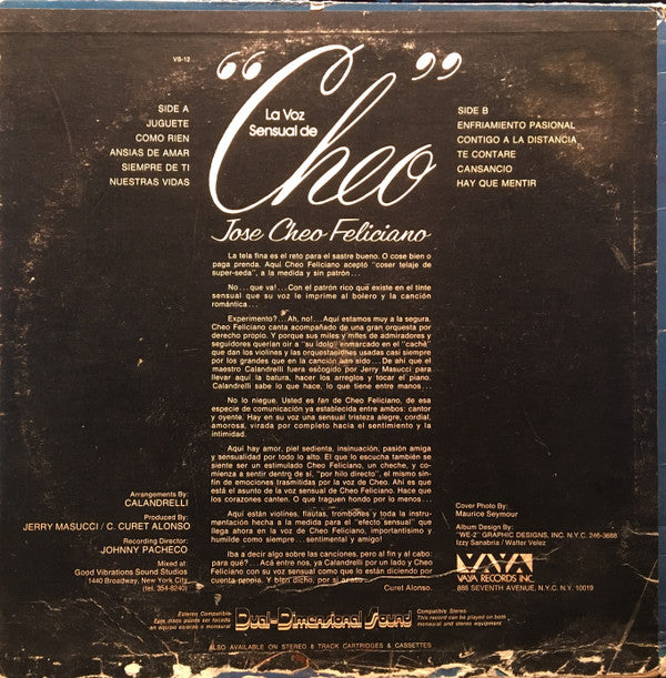 Jose Cheo Feliciano* : La Voz Sensual De Cheo (LP, Album)