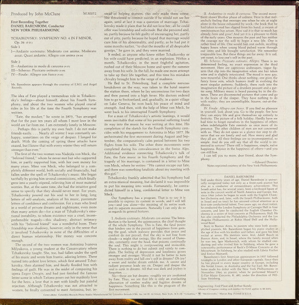 Daniel Barenboim, New York Philharmonic, Pyotr Ilyich Tchaikovsky : Symphony No. 4 (LP)