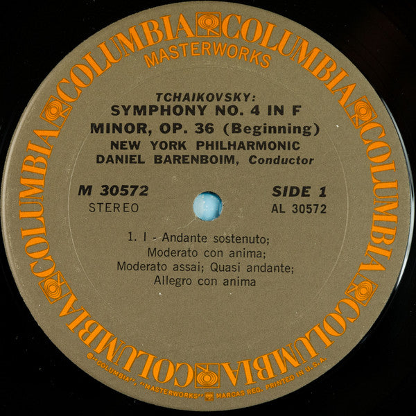 Daniel Barenboim, New York Philharmonic, Pyotr Ilyich Tchaikovsky : Symphony No. 4 (LP)