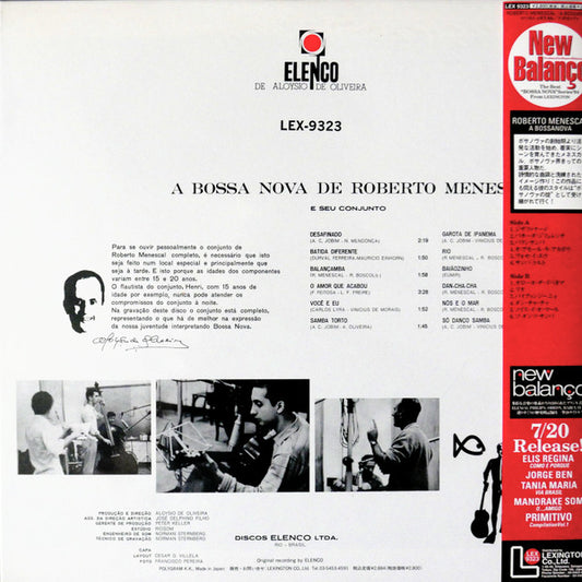Roberto Menescal E Seu Conjunto : A Bossa Nova De Roberto Menescal E Seu Conjunto (LP, Album, Mono, RE)