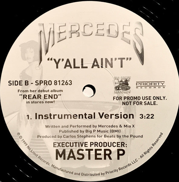 Mercedes (4) : Y'all Ain't (12", Promo)