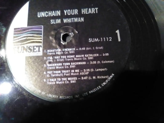 Slim Whitman - Unchain Your Heart vinyl record, LP (Mint (M)) | Lulo Records