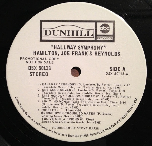 Hamilton, Joe Frank & Reynolds : Hallway Symphony (LP, Promo)