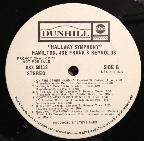 Hamilton, Joe Frank & Reynolds : Hallway Symphony (LP, Promo)