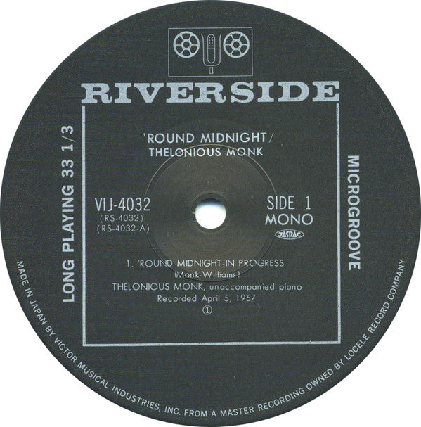 Thelonious Monk : 'Round Midnight (LP, Comp, Mono)