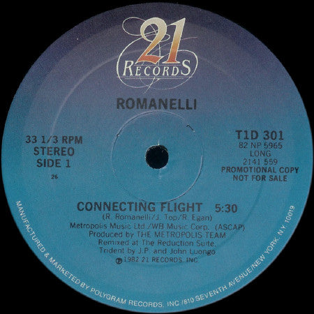 Roland Romanelli : Connecting Flight (12", Promo, 26)