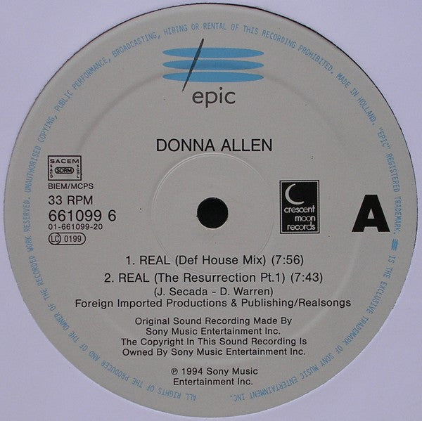Donna Allen : Real (12", Single)