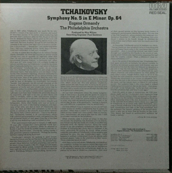 Pyotr Ilyich Tchaikovsky, Eugene Ormandy, The Philadelphia Orchestra : Symphony No. 5 (LP)