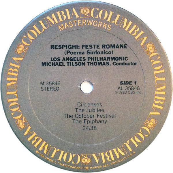 Michael Tilson Thomas, Los Angeles Philharmonic Orchestra - Ottorino Respighi : Fountains Of Rome / Feste Romane (LP, Album)