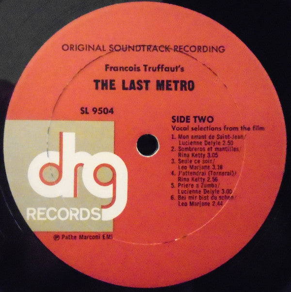 Georges Delerue : Francois Truffaut's The Last Metro (Original Soundtrack Recording) (LP, Album)