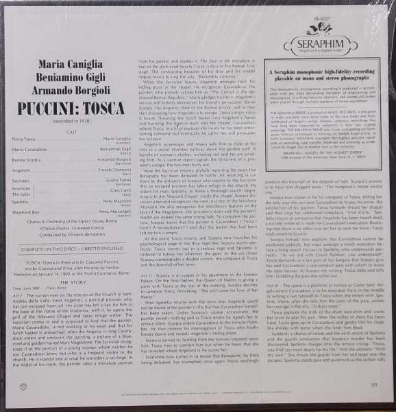 Giacomo Puccini : Maria Caniglia, Beniamino Gigli, Armando Borgioli : Tosca (2xLP, Album, Mono, RE + Box)