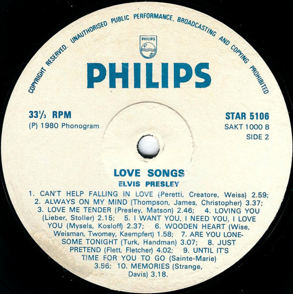Elvis Presley : 20 Greatest Love Songs (LP, Comp)
