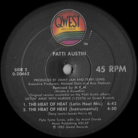 Patti Austin - The Heat Of Heat vinyl record, 12" (Near Mint (NM or M-)) | Lulo Records